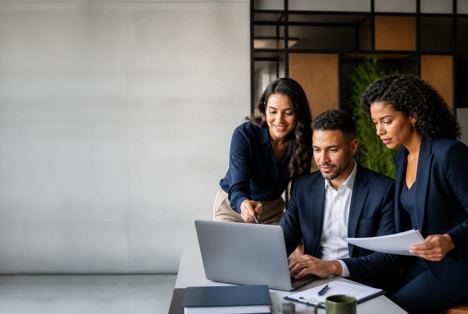 Equipe de especialistas da Capta 360 analisando oportunidades de licitação